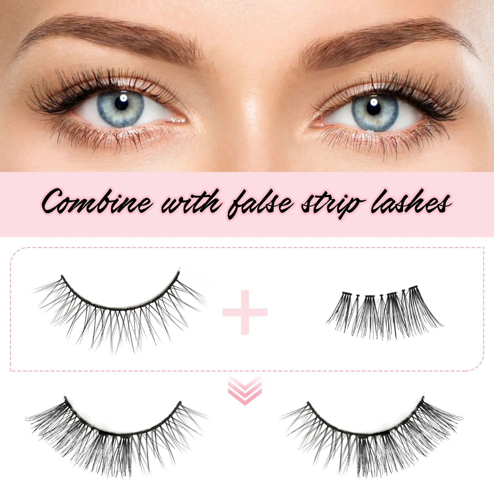 10 pairs transparent  band half lashes 3D natural effect  easy at home wholsale price